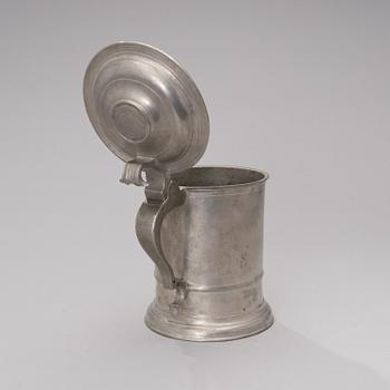 A FINNISH PEWTER TANKARD, Johan Lindblad, Turku 1853.