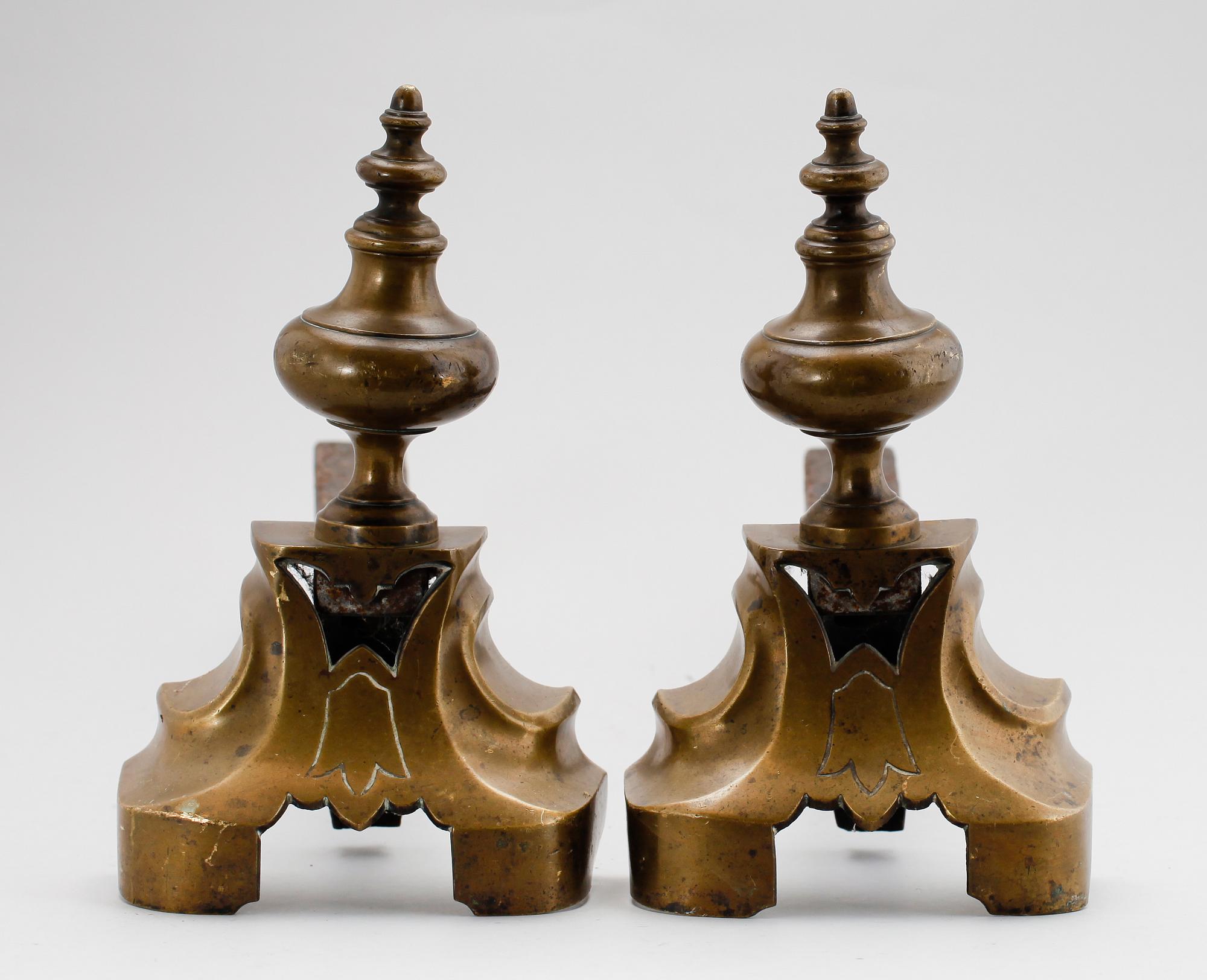 ELDHUNDAR, 1 par, mässing och smide, barockstil, 1800-tal.