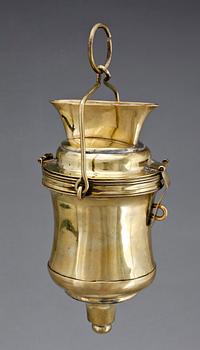 FATTIGMANSBÖSSA, mässing, omkring 1800.