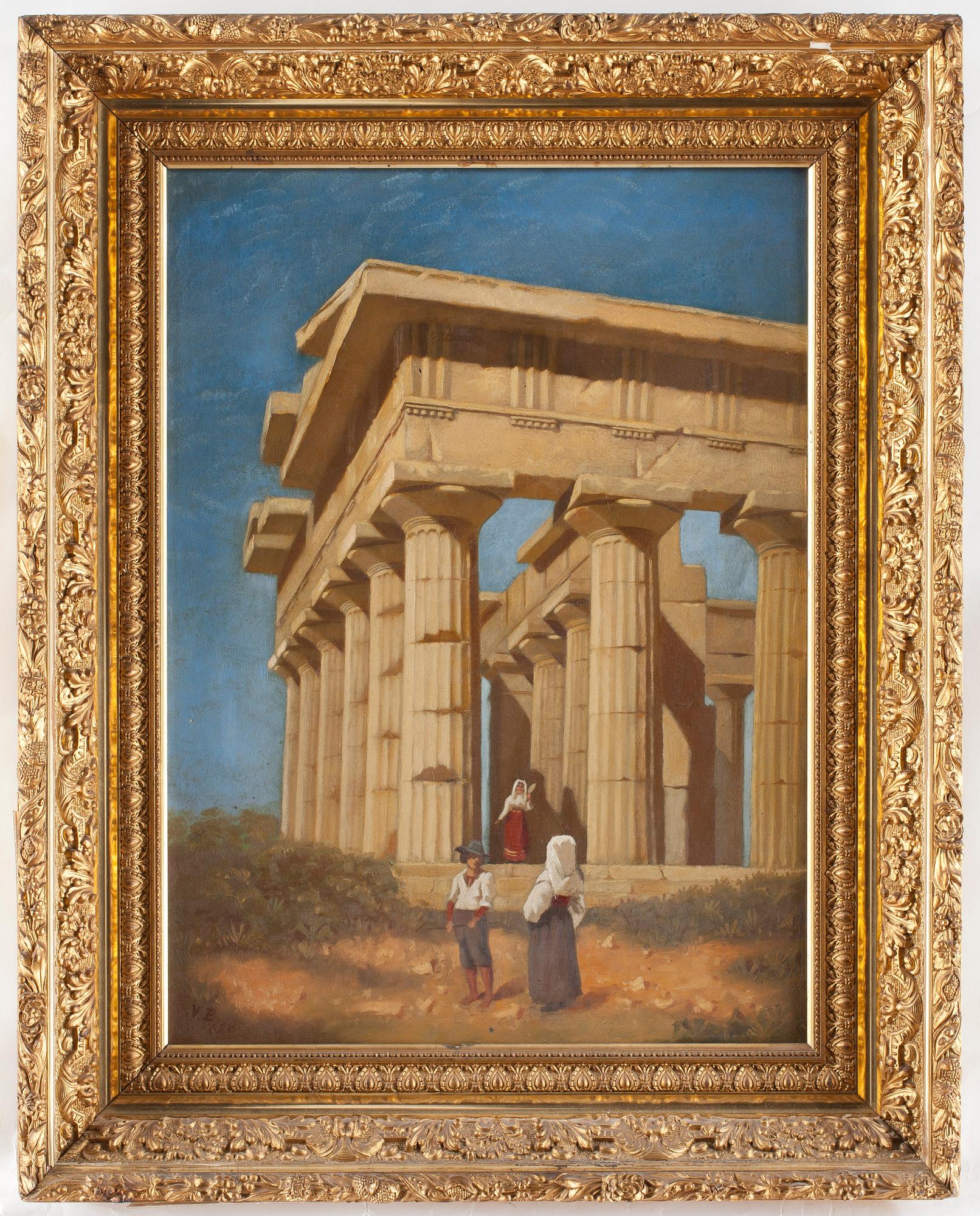 OKÄND KONSTNÄR, olja på duk, monogramsign o otydlig datering, sent 1800-tal.