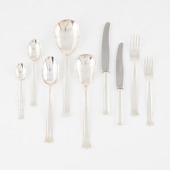 A Swedish Silver Cutlery, model 'Birgitta', KG Markström, Uppsala, some 1951 (79 pieces).