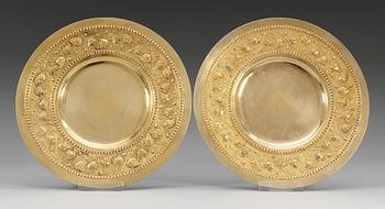 461. FAT, ett par, förgyllt silver, Gottfried Heyner, Breslau 1690-tal.