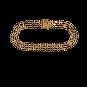 ARMBAND, 18k guld, Hallbergs, Köping, 1964. Vikt 21 g.
