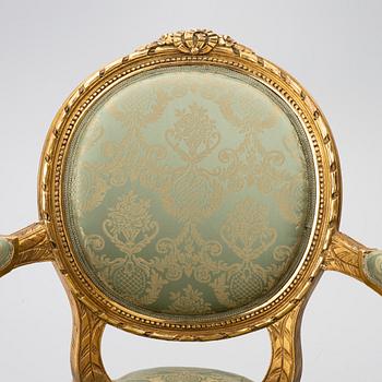 A pair of armchairs, Gustavian style, early 20th century.