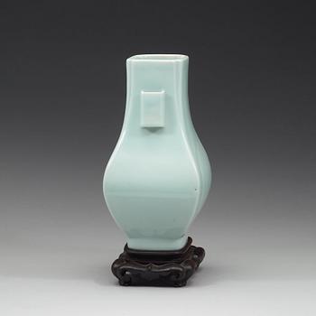 A pale celadon vase, Qing dynasty with Guangxus six character mark and of the period (1874-1908).