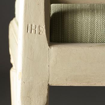 STOLAR, fyra stycken, av Johan Hammarström (mästare i Stockholm 1794-1812), sengustavianska.