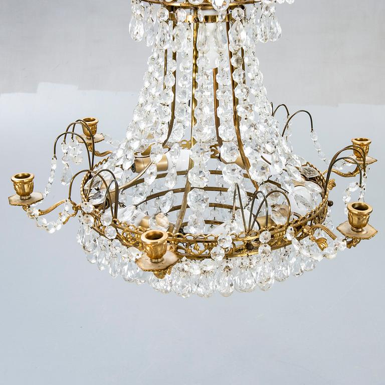 A Gustavian style chandelier mid 1900s/later part.
