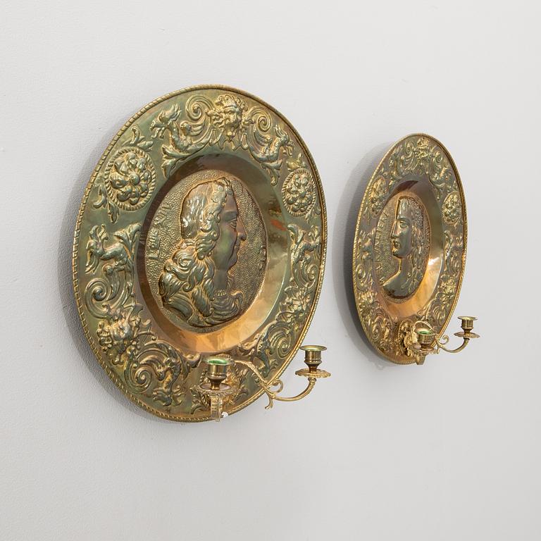 Light plates a pair Baroque style first half of the 20th century.