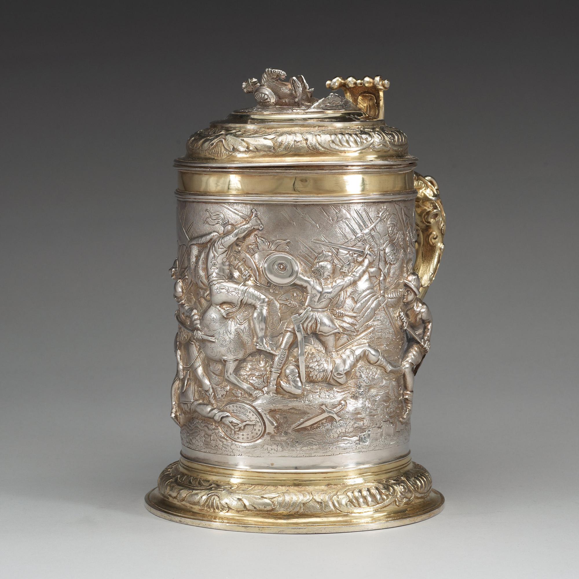 An English 19th century parcel-gilt tankard, marks of London 1817.