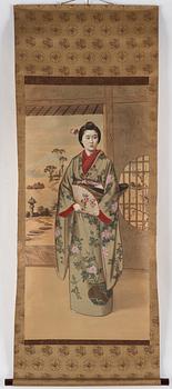 Two japanese hanging scrolls, 20th century.