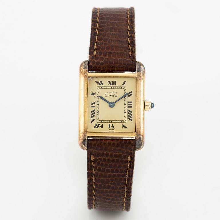 must de Cartier, Tank, armbandsur, 20,5 x 20 (28) mm.