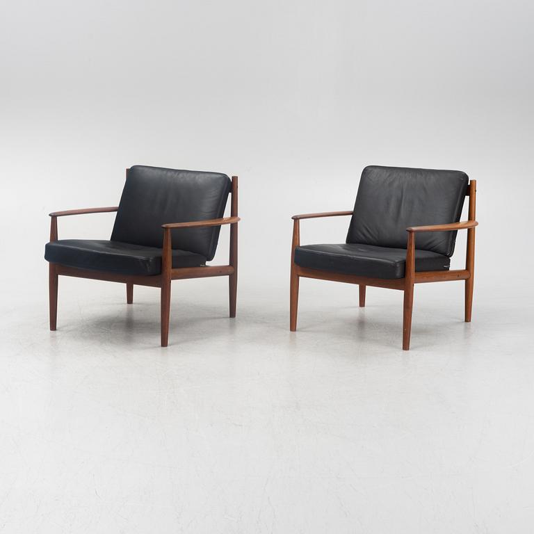 Grete Jalk, a pair of model '118' teak easy chairs, France & Son, Denmark, 1960's.