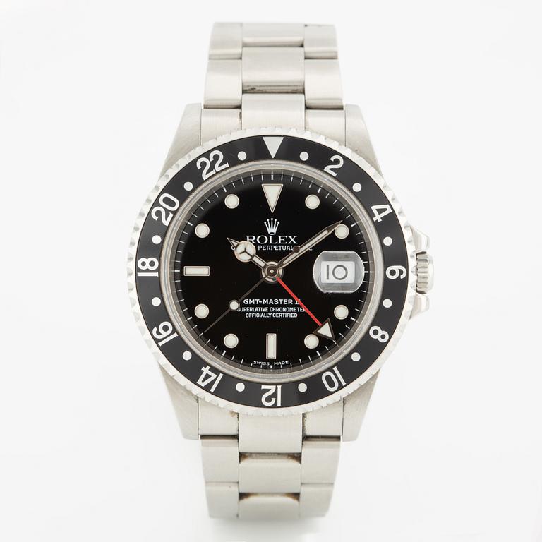 Rolex, Oyster Perpetual Date, GMT-Master II, wristwatch, 40 mm.