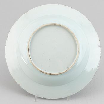 Five blue and white and imari export porcelain plates, Qing dynasty, Qianlong (1736-95).