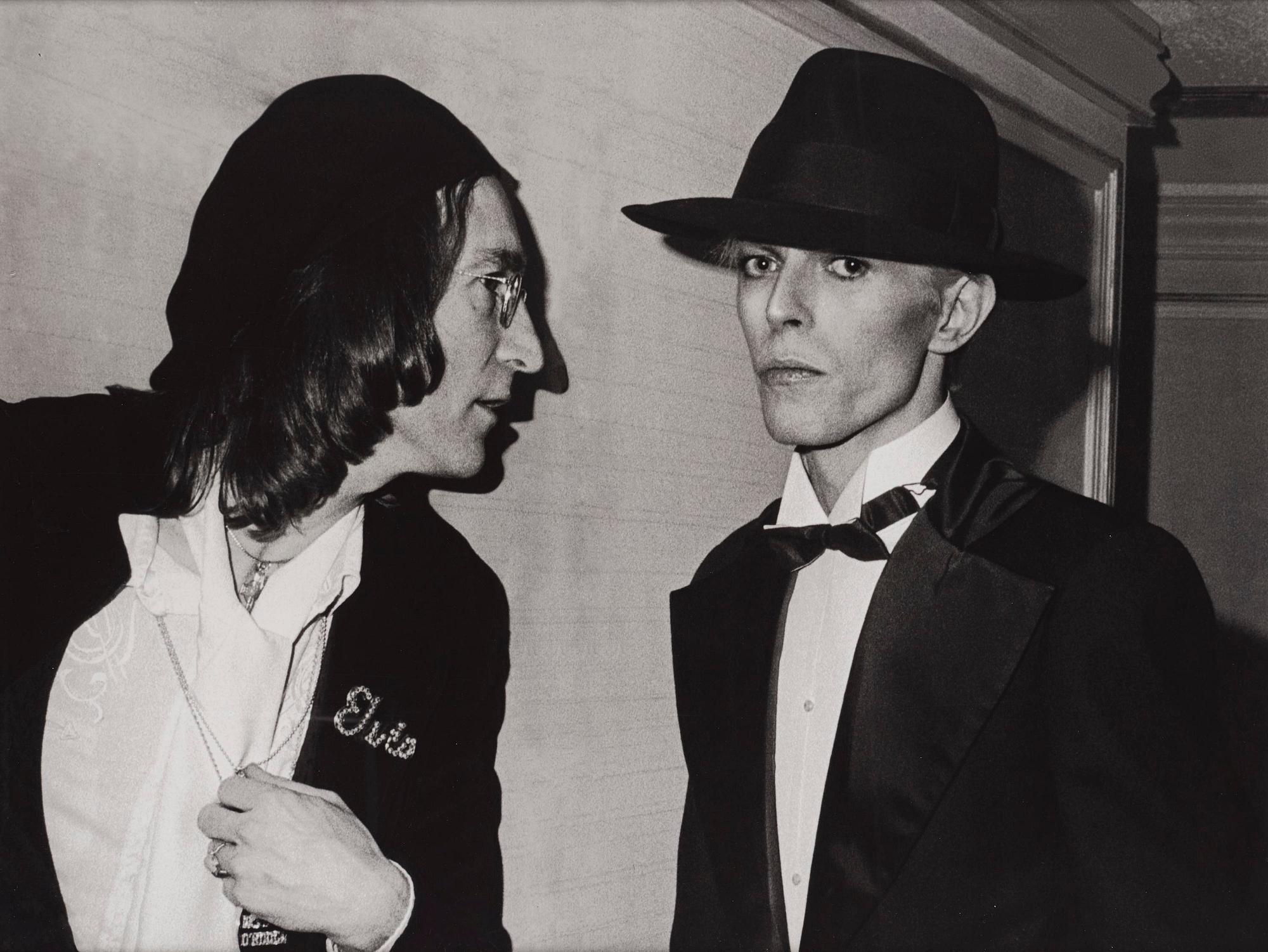 Ron Galella, "John Lennon & David Bowie, 17th Annual Grammy Awards Party, March 1, New York, 1975".