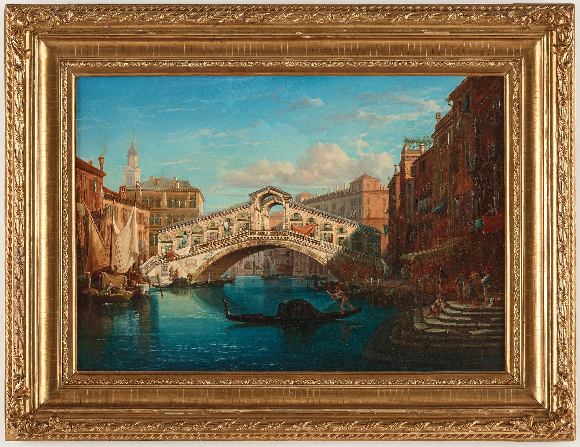 Gustaf Wilhelm Palm, "Vue af Ponte di Rialto i Venedig".