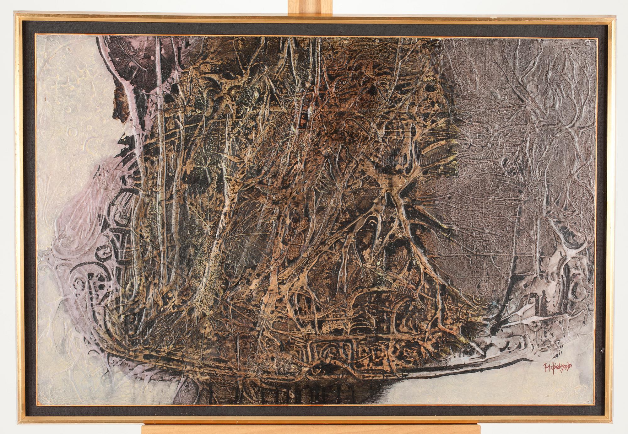 FRITZ JACOBSSON, olja på pannå, signerad och daterad -70.