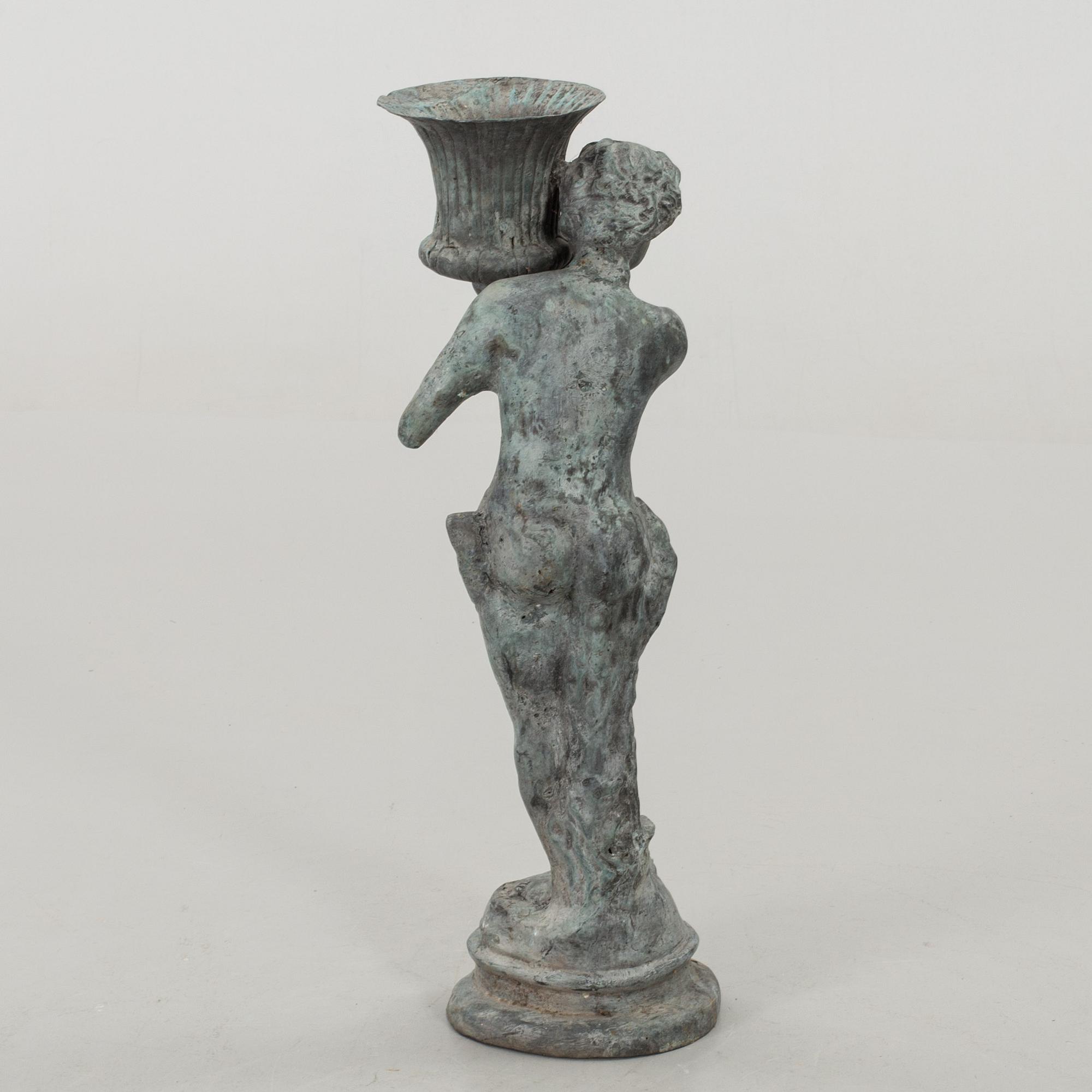 TRÄDGÅRDSSKULPTUR patinerad metall, 1900-tal.