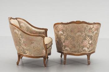 SOFFGRUPP, 4 delar, rokokostil, Lani. 1900-tal.