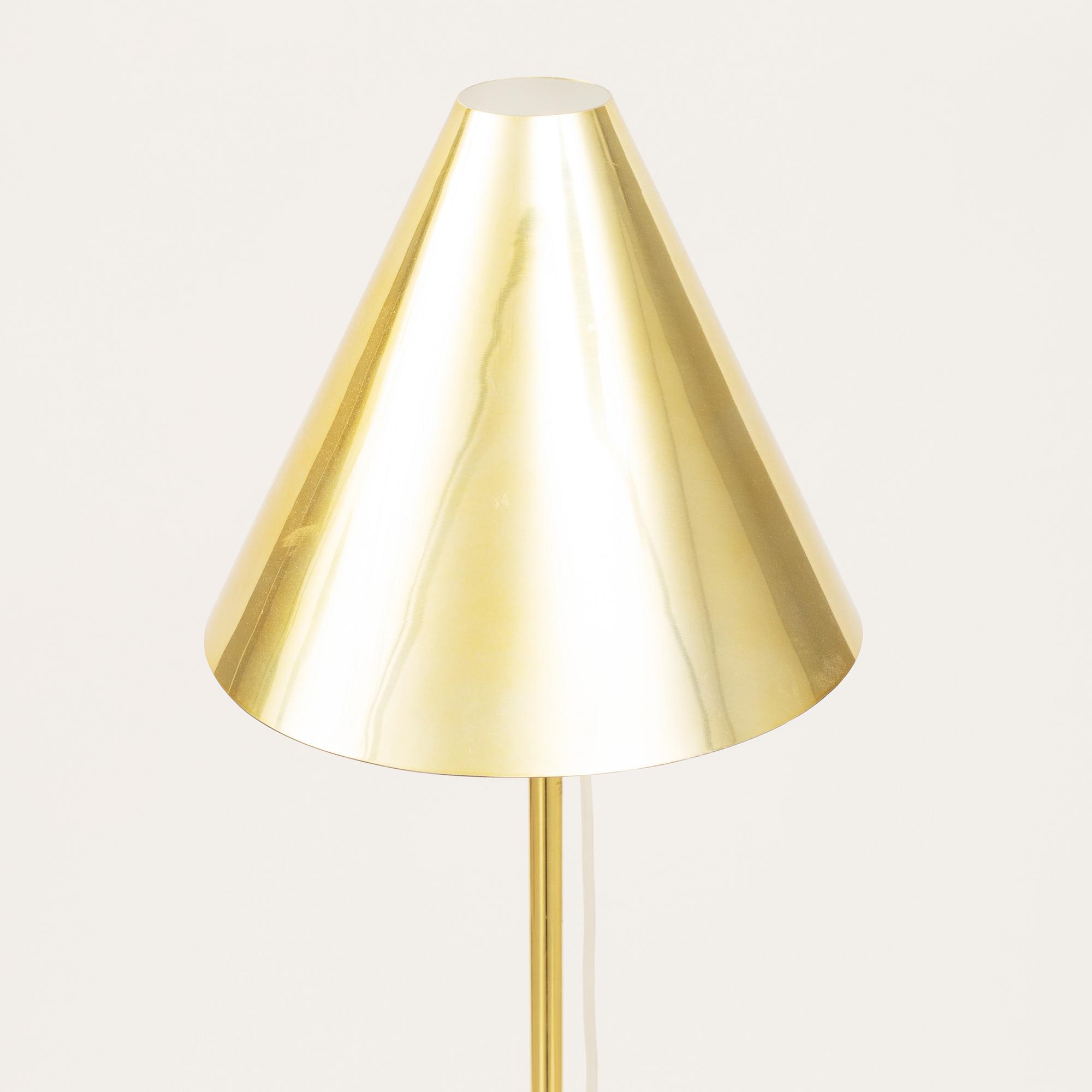 Hans-Agne Jakobsson, a model 'G-185' brass floor light, Markaryd, Sweden.