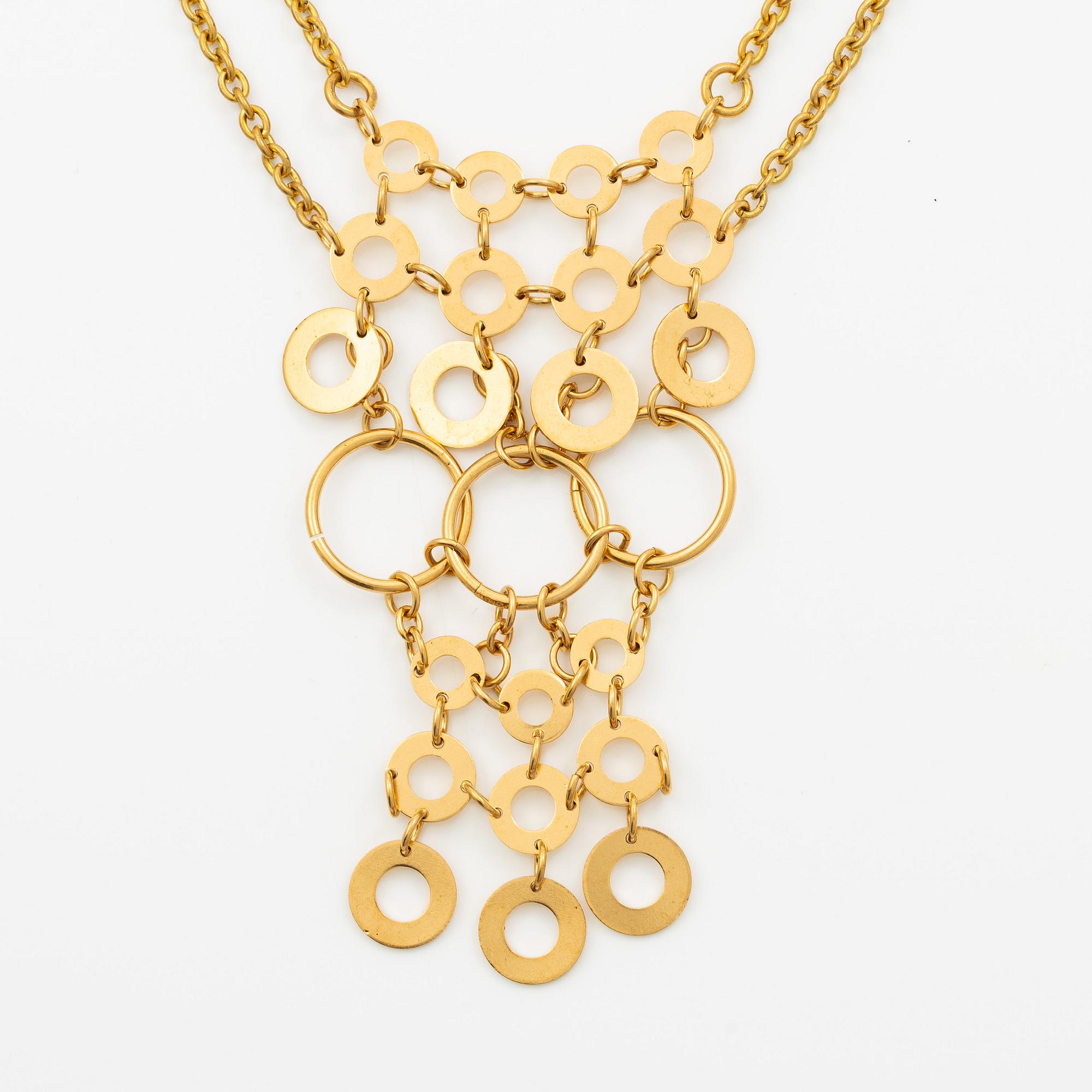 Siv Lagerström, necklace, gilded brass.