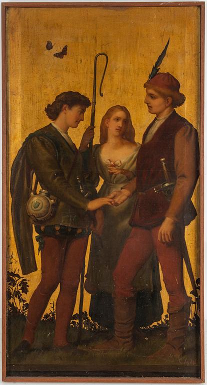 CHARLES GOGIN, 4, oil on canvas, signed Charles Gogin and C.G. With numbering 175 in red on all four.