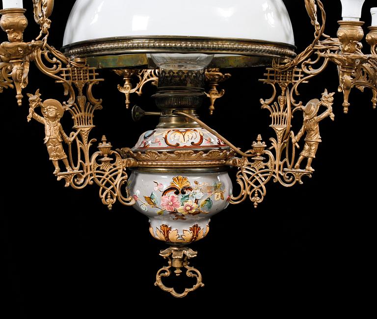 TAKLAMPA, omkring sekelskiftet 1900, höjd ca 110 cm.