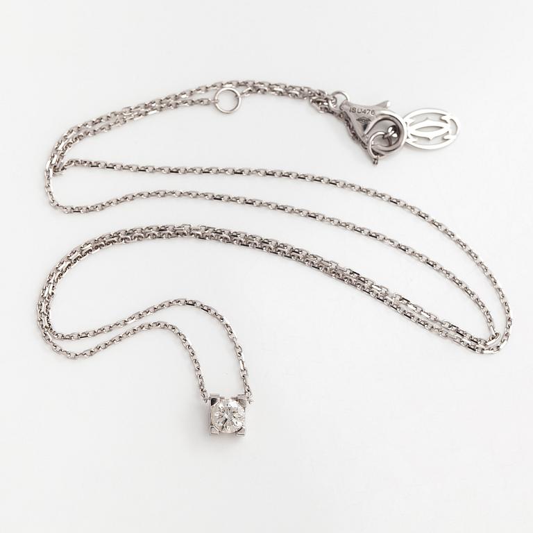 Cartier, an 18K white gold 'C de Cartier' necklace with a brilliant-cut diamond.