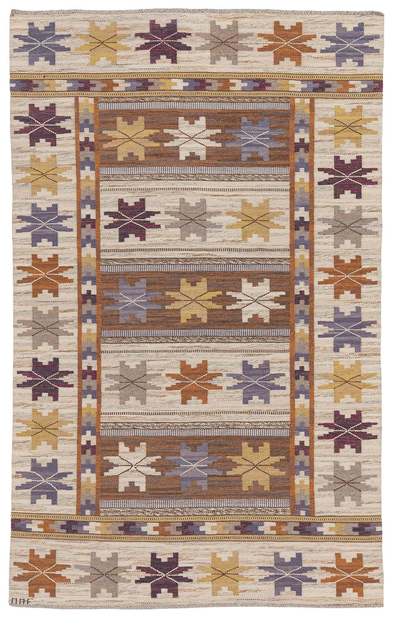 Märta Måås-Fjetterström, a 'Höstmattan' carpet, flat weave, c. 295 x 182 cm, signed MMF.
