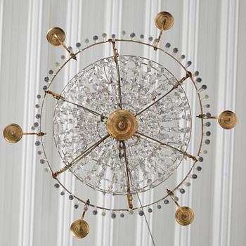 A late Gustavian early 19th Century seven-light chandelier.