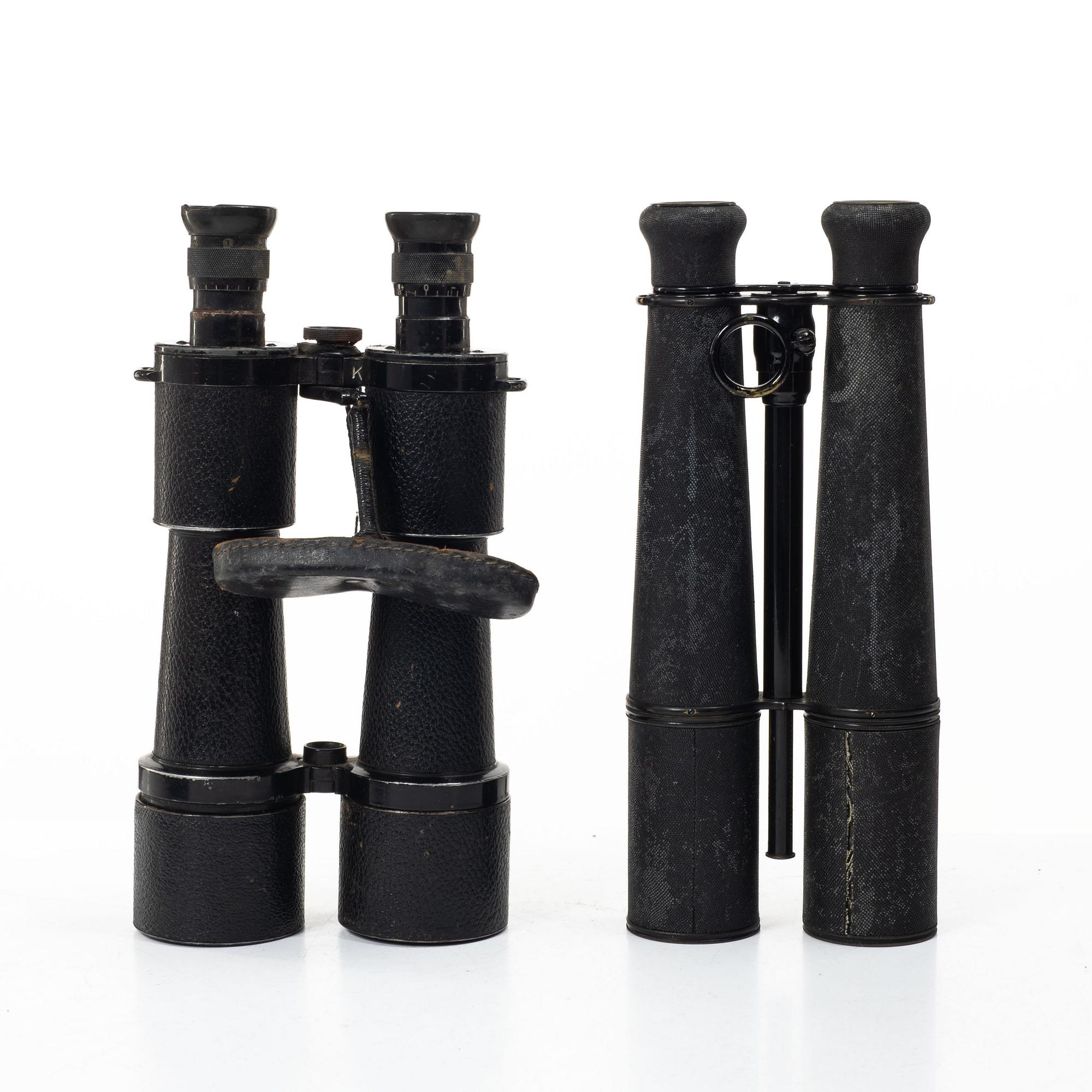 Kikare 2 st, Carl Zeiss Jena DE 10x50 samt en fransk 1800-talskikare.