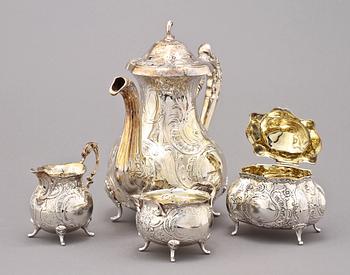KAFFESERVIS, 4 delar, silver, 1900-talets andra hälft. Vikt 1478 g.