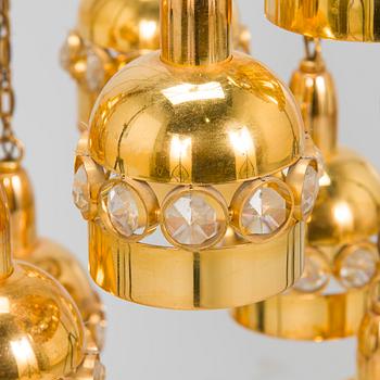 Taklampa / takkrona, Turun kristalli, 1970-tal.