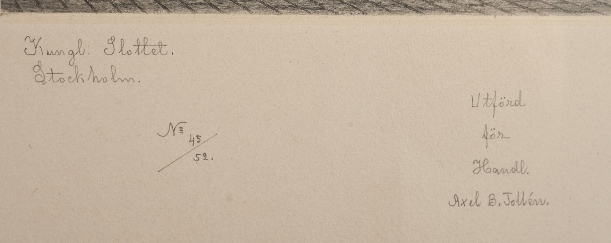 GUSTAF ISANDER, torrnålsgravyr. Signerad och daterad 1926, numrerad 45/52.