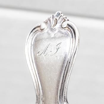 Bestickuppsättning, 79 delar, silver, modell "Olga", bl a JO Zetterström, Göteborg 1881.
