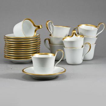 KAFFESERVIS, 12 delar, porslin, "Golden Sun", Sigvard Bernadotte för Bing & Gröndahl, 1900-talets andra hälft.