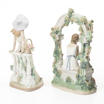 Marco Antonio Nogueron, figurine, "Tranquility", and "Time for Reflection", Lladró, Spain.