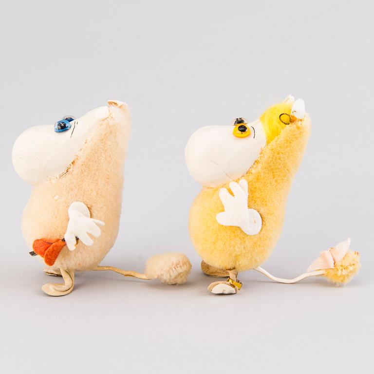 Two 1950-60s Atelier Fauni Moomin characters, Finland.