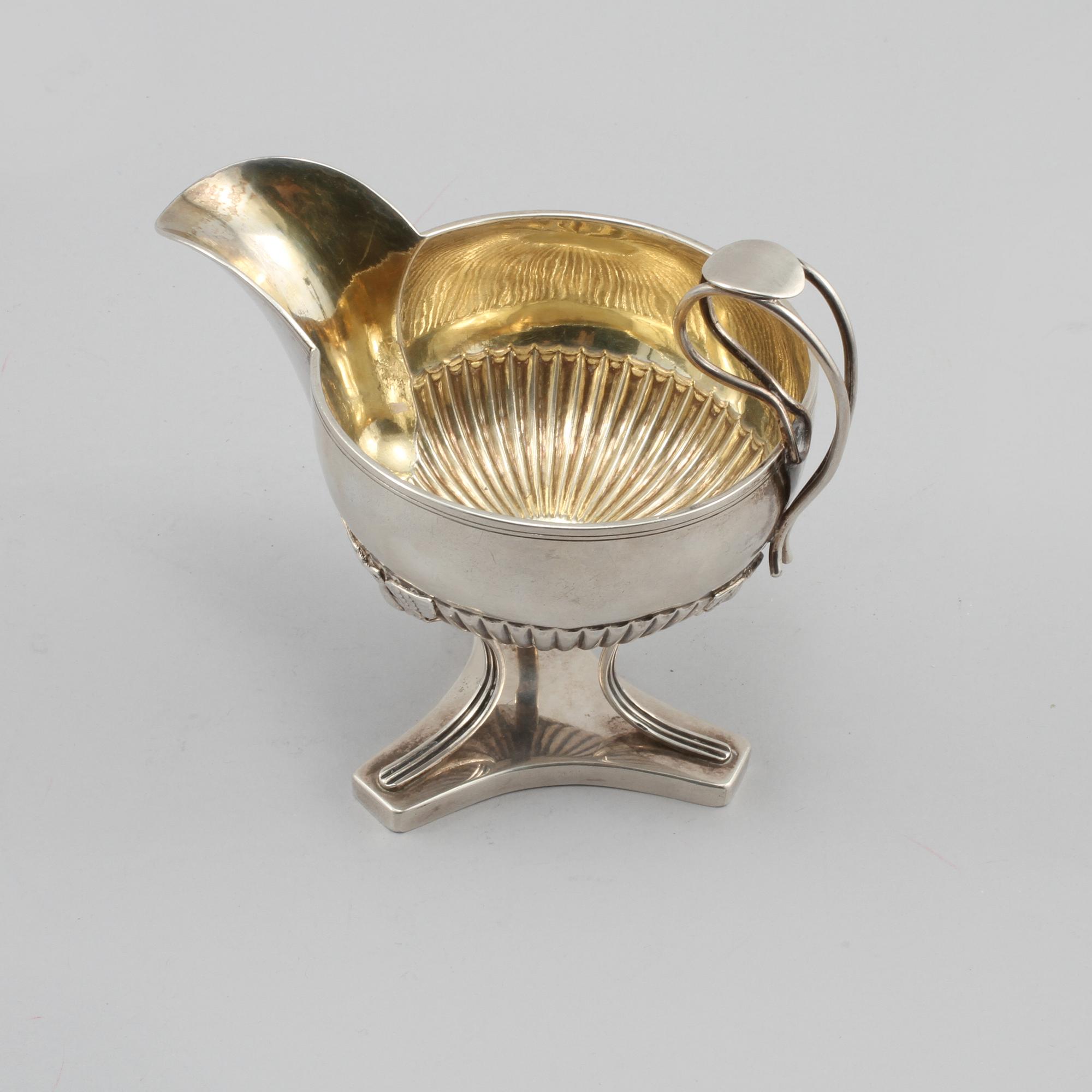 GRÄDDKANNA, silver, Johan Fredrik Björnstedt, Stockholm, empire 1817, vikt 215 gram.