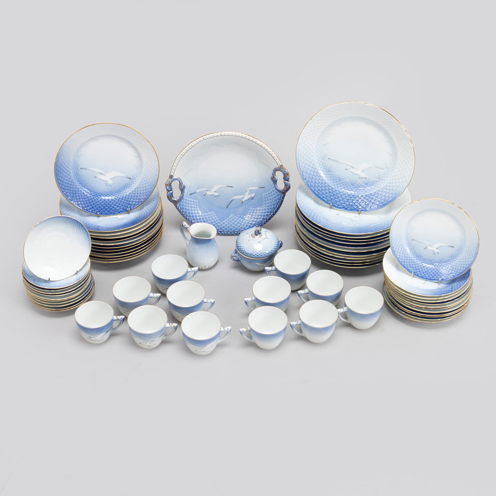 A 63-piece dinner and coffee service, "The Seagull", Bing & Grøndahl, Denmark.