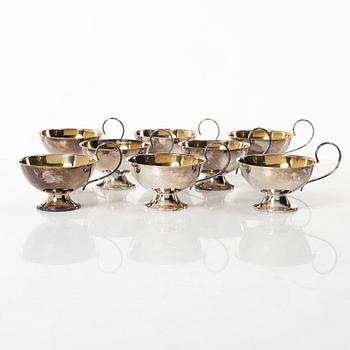 Punch mugs, 8 pcs, silver, Ceson Guldvaru Ab, Gothenburg 1978.