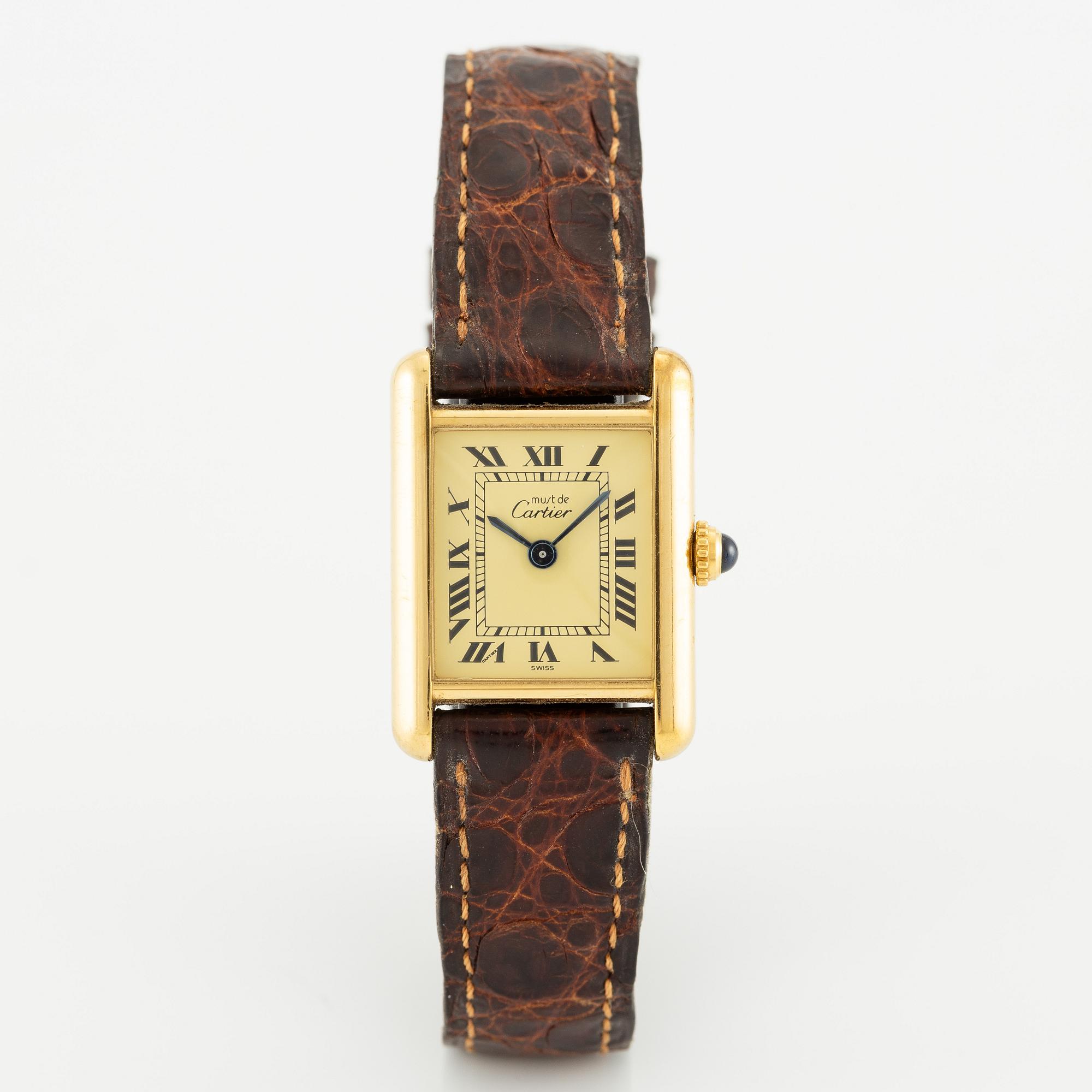 must de Cartier, Tank, armbandsur, 20,5 x 20 (28) mm.
