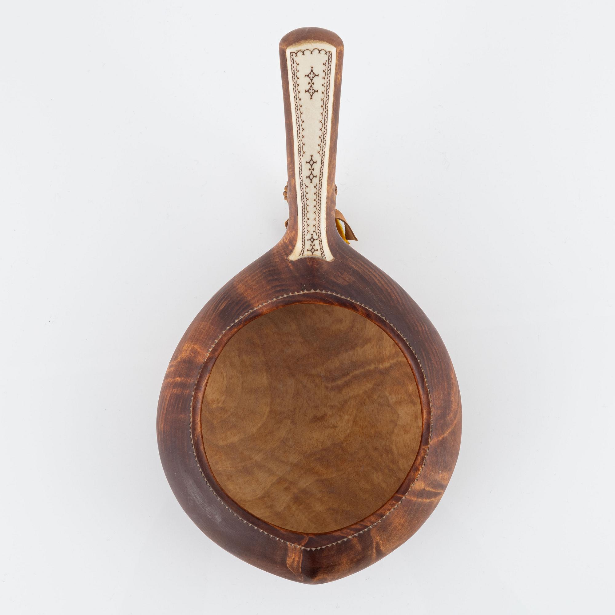 Helge Sunna, a birch milkbowl, signed and dated 1990.