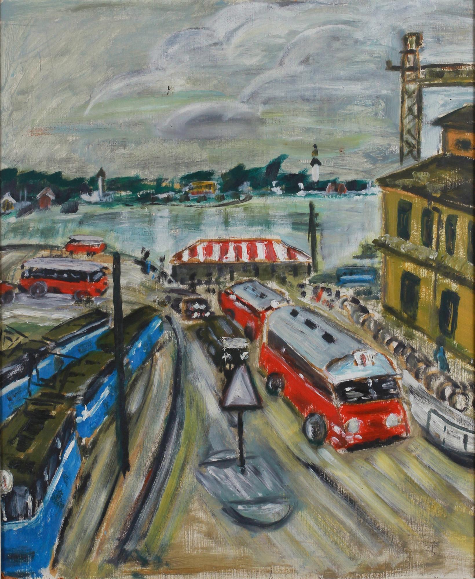 OKÄND KONSTNÄR, olja på pannå, 1950-60-tal.
