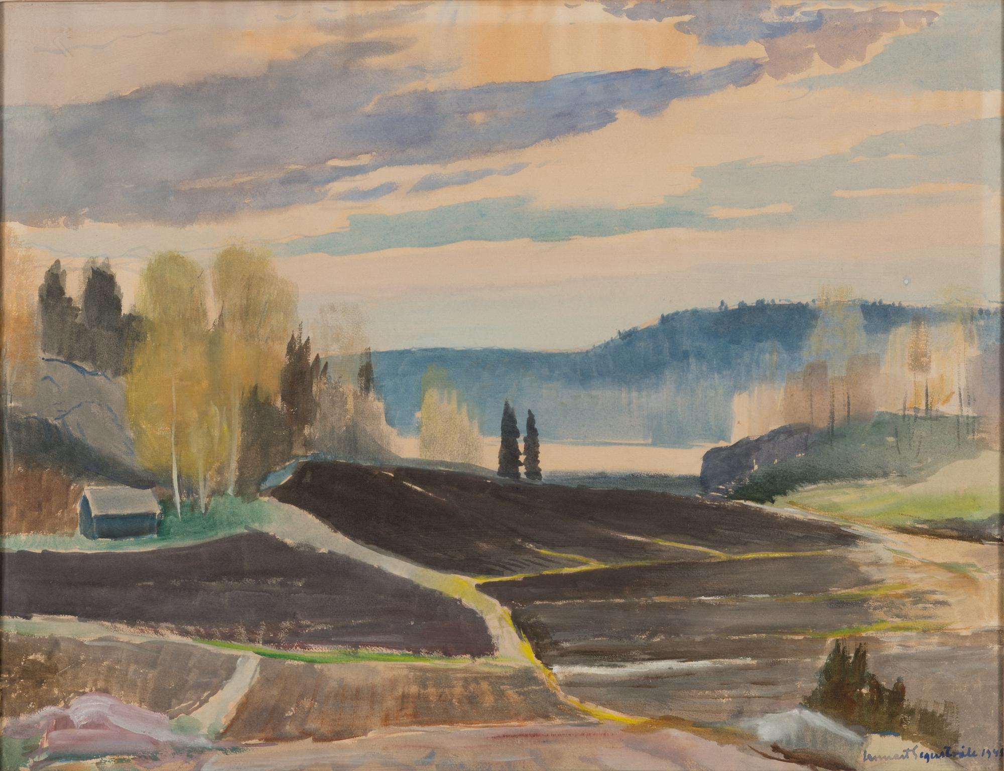 Lennart Segerstråle, water colour, signed and dated-45.