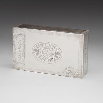 C G HALLBERG, Stockholm 1908, cigarrskrin, silver.