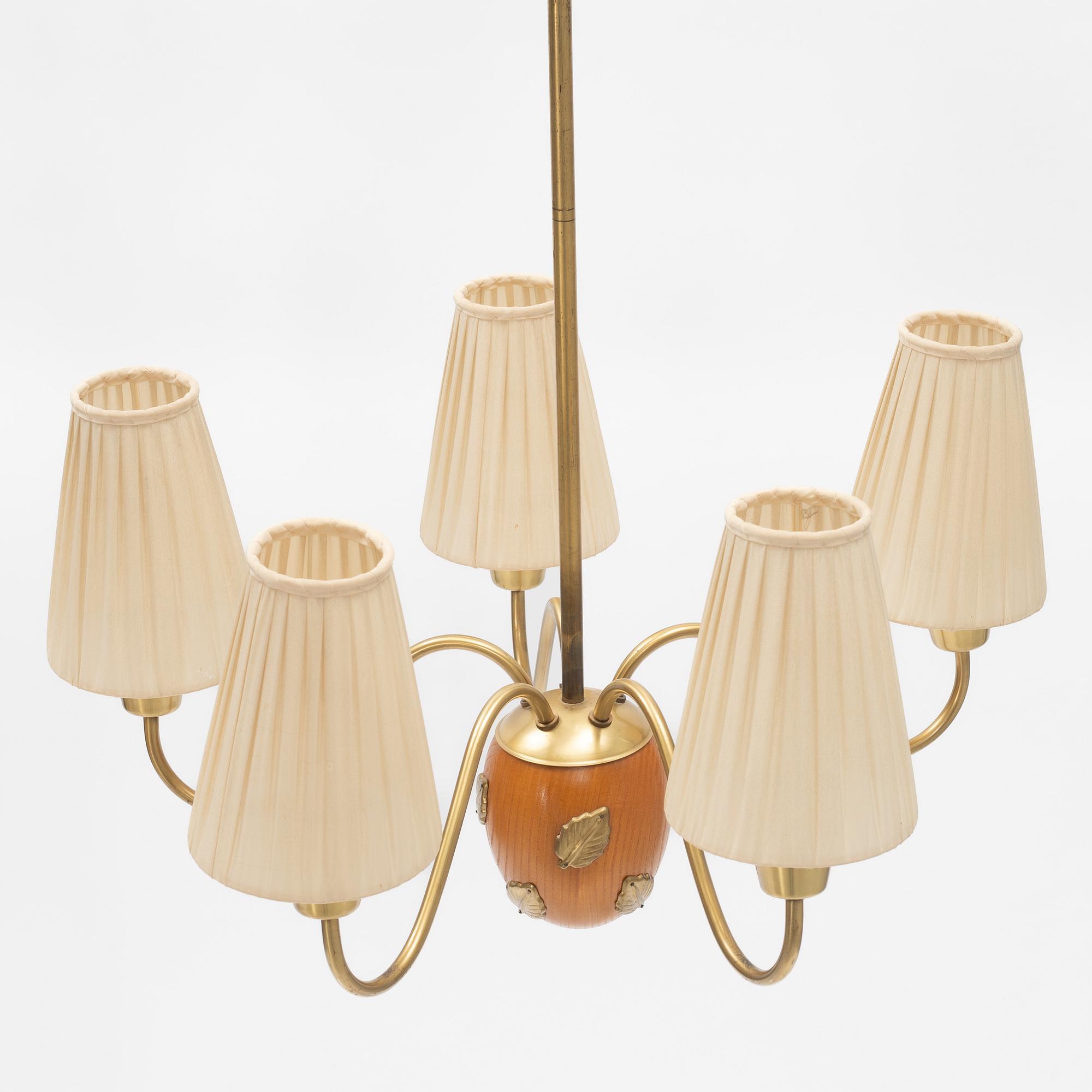 Hans Bergström, taklampa, modell "10/5", Ateljé Lyktan, 1940-50-tal.