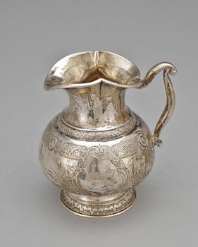 GRÄDDKANNA, silver, trol V. Christiensen, kontrollstämpel Simon Groth, Köpenhamn, Danmark, 1872. Tot vikt ca 231 g.