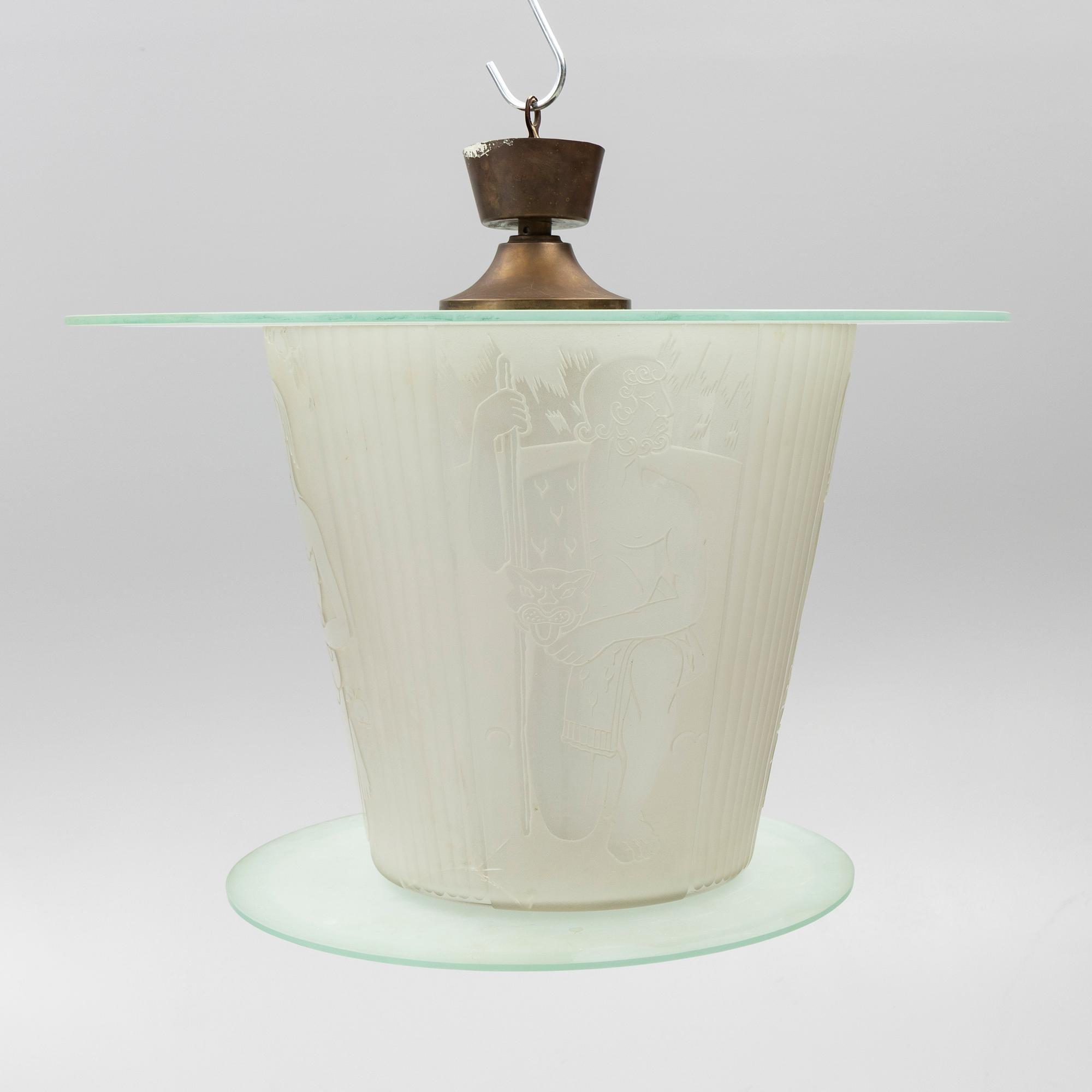 Harald Notini, a ceiling lamp model 10918, Arvid Böhlmarks Lampfabrik, Stockholm, 1930s.
