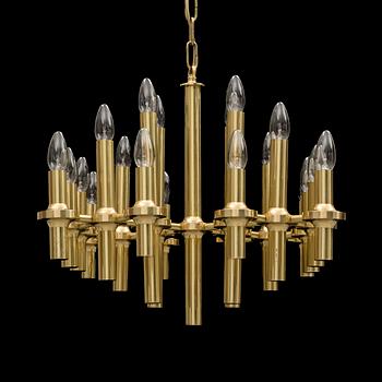 an italian brass ceiling light, possibly Gaetano Sciolaro, from the 1970's.